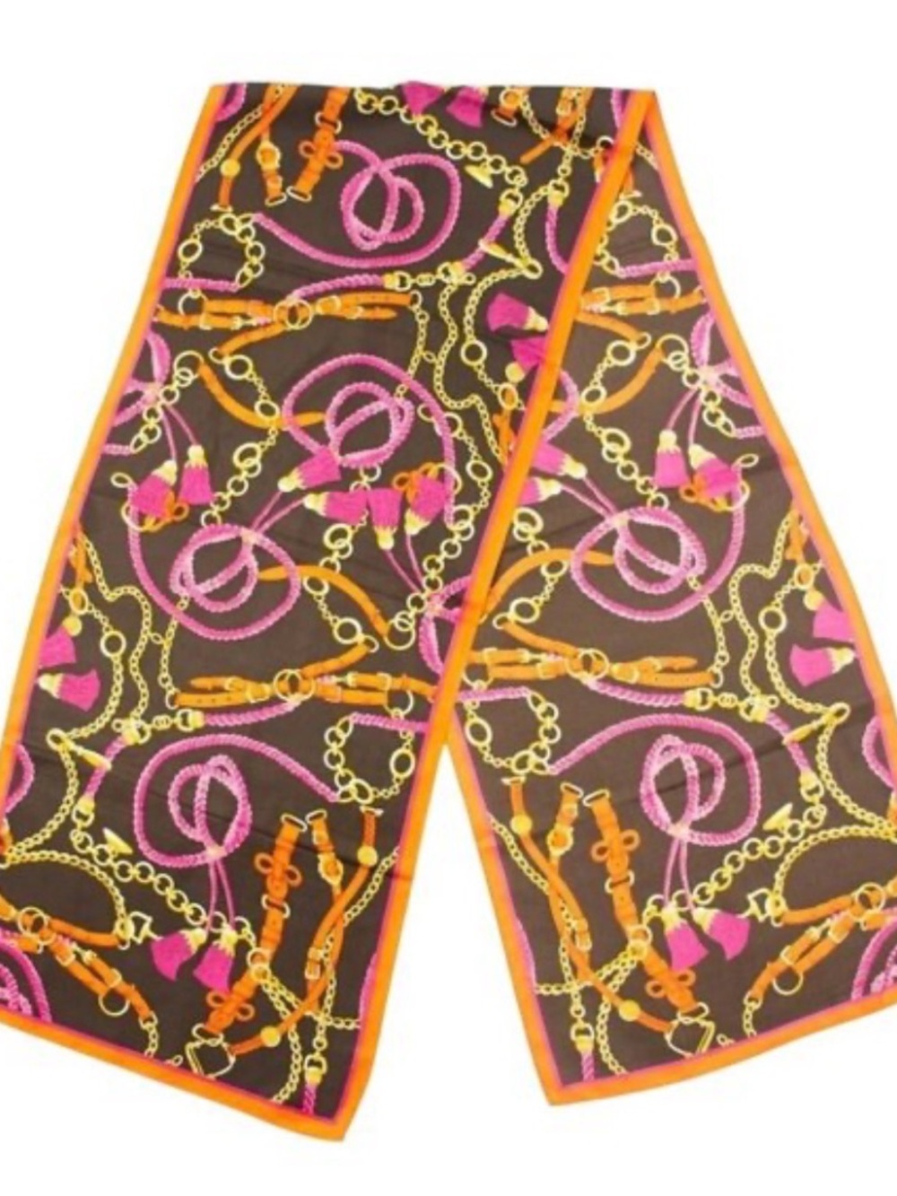 Talbots Silk Equestrian Motif Scarf EUC Vintage